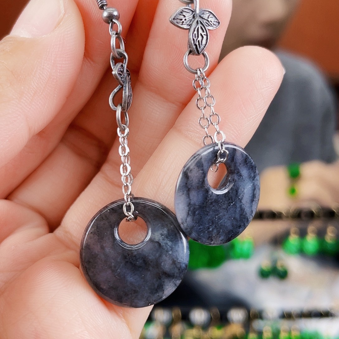 翡翠未镶嵌耳饰饰品