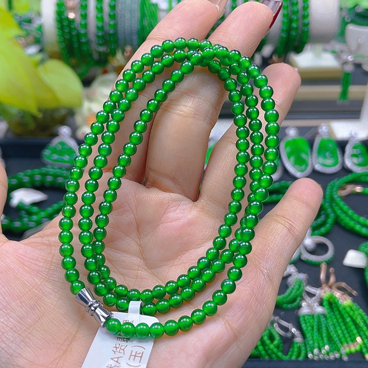翡翠颈饰未镶嵌圆珠项链4
