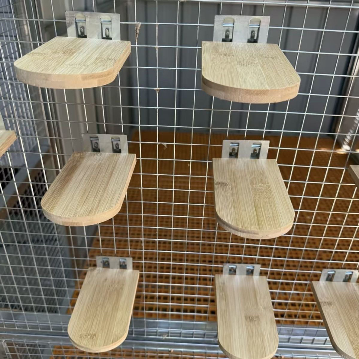 新款碳化竹木带双挂钩雪糕式鸟类站架适合鸟类舍栖息