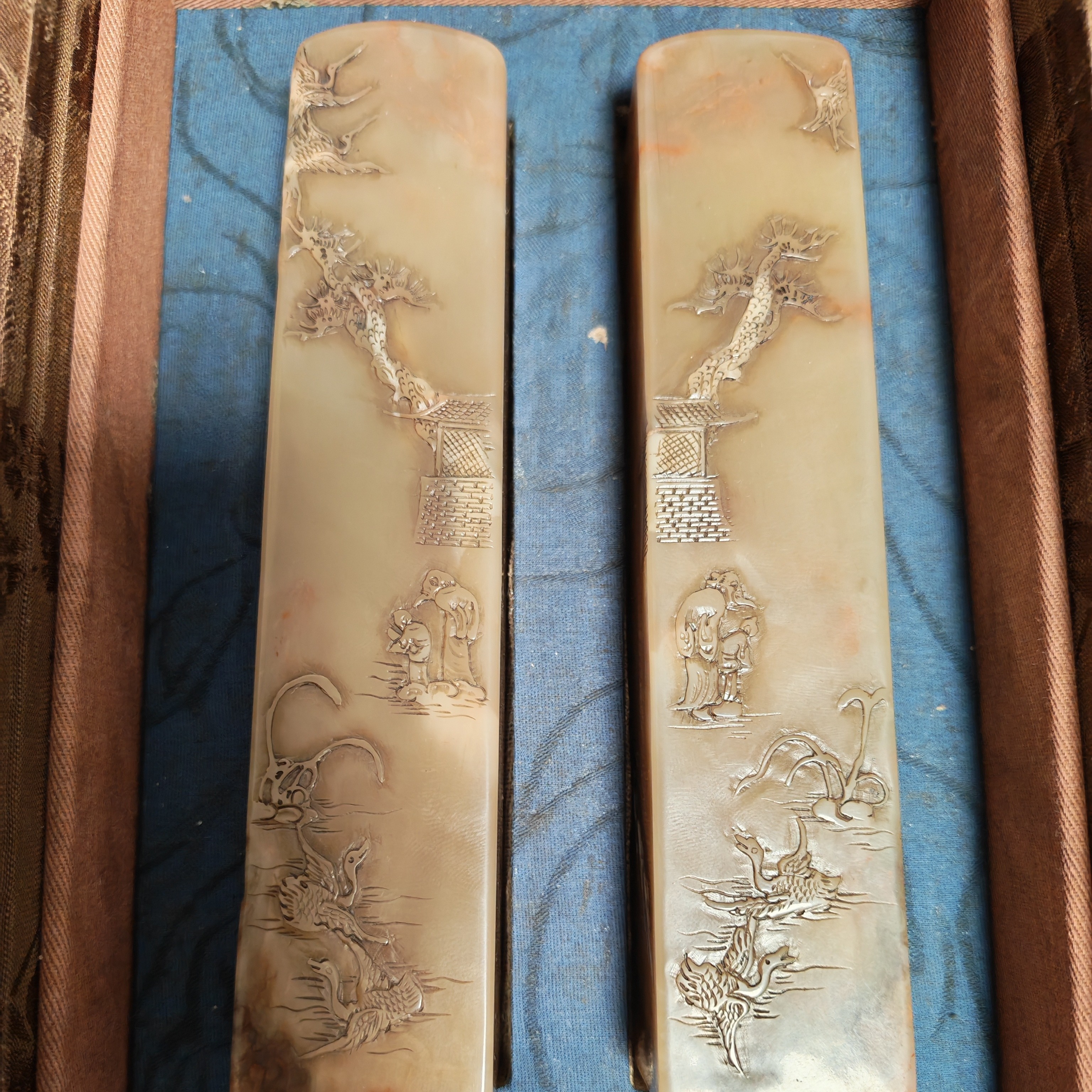 旧藏寿山石套章雕刻精美尺寸规整