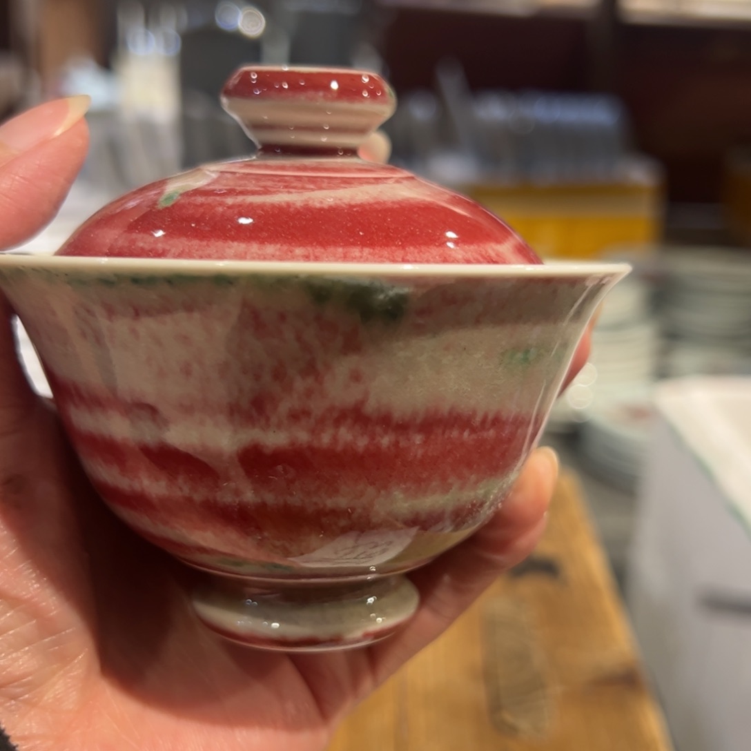 杯原矿青花釉里红瓷器