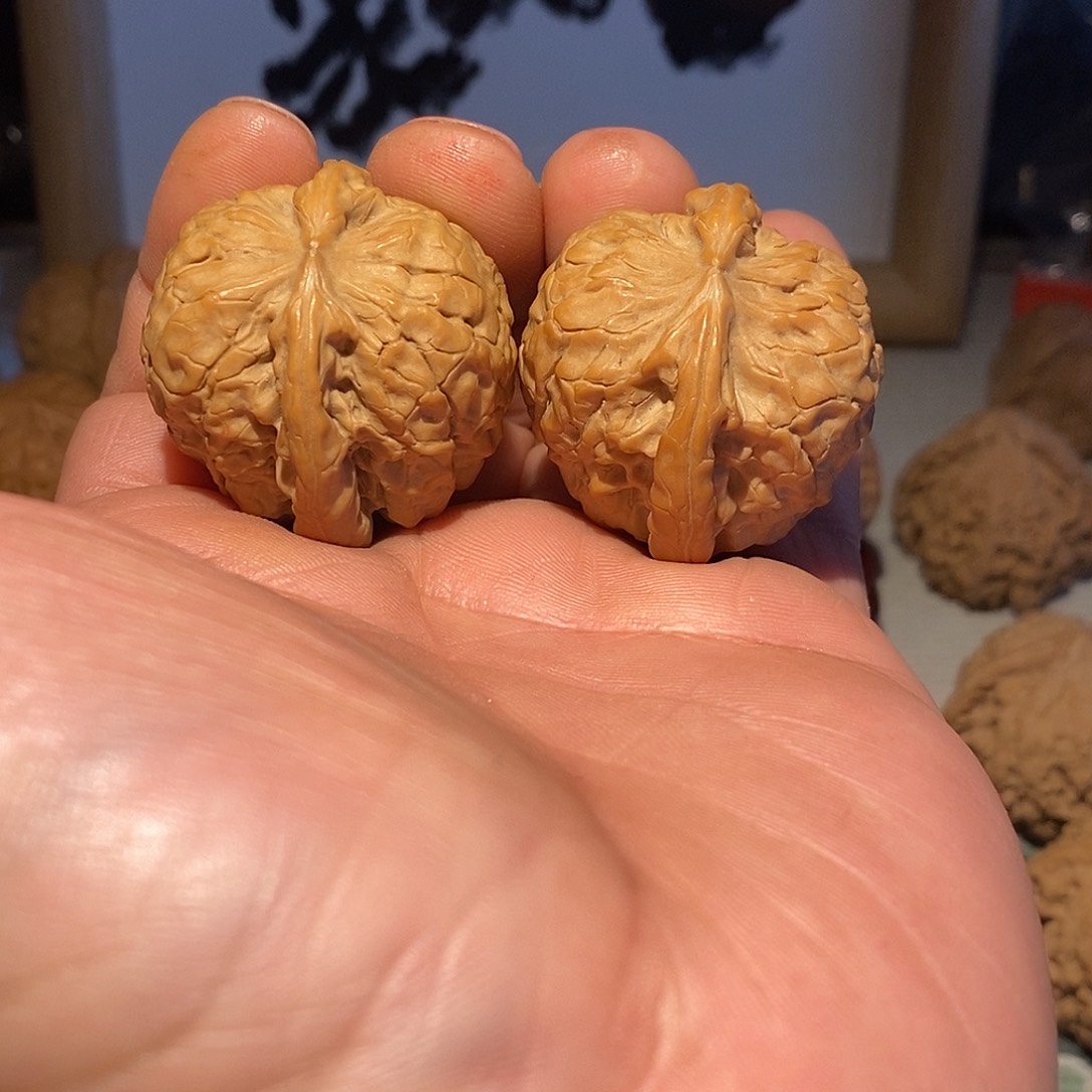 文玩核桃把件37尺甲骨文