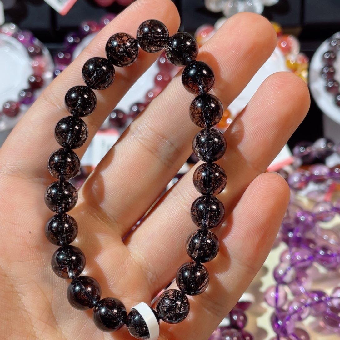 未镶嵌手链发晶黑发晶9.2