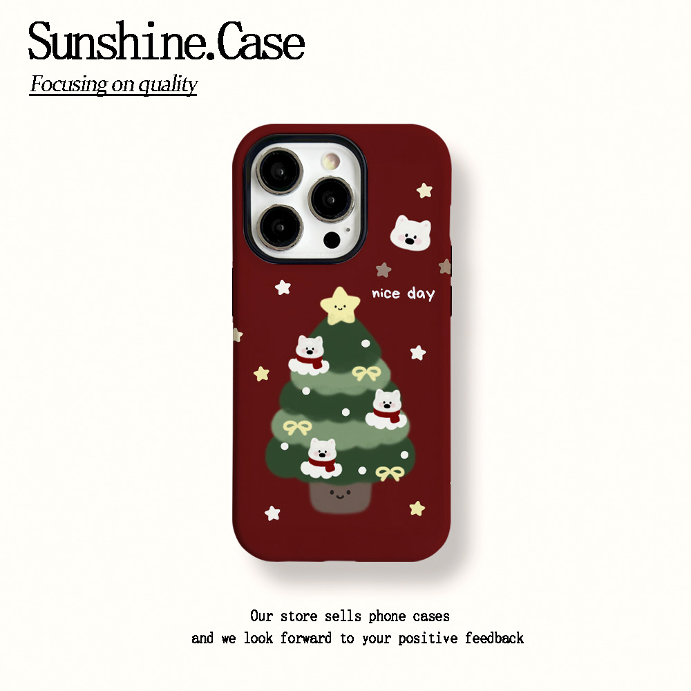 菲林二合一适用苹果华为vivo小米oppo手机壳圣诞树小狗17PRO/16