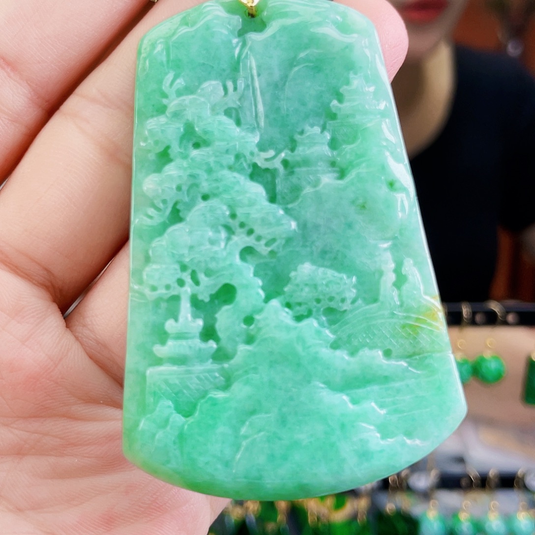 翡翠未镶嵌耳饰饰品