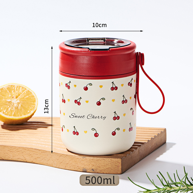 304不锈钢早餐杯带盖带勺杯子冲泡杯豆浆上班族外带便携燕麦粥杯