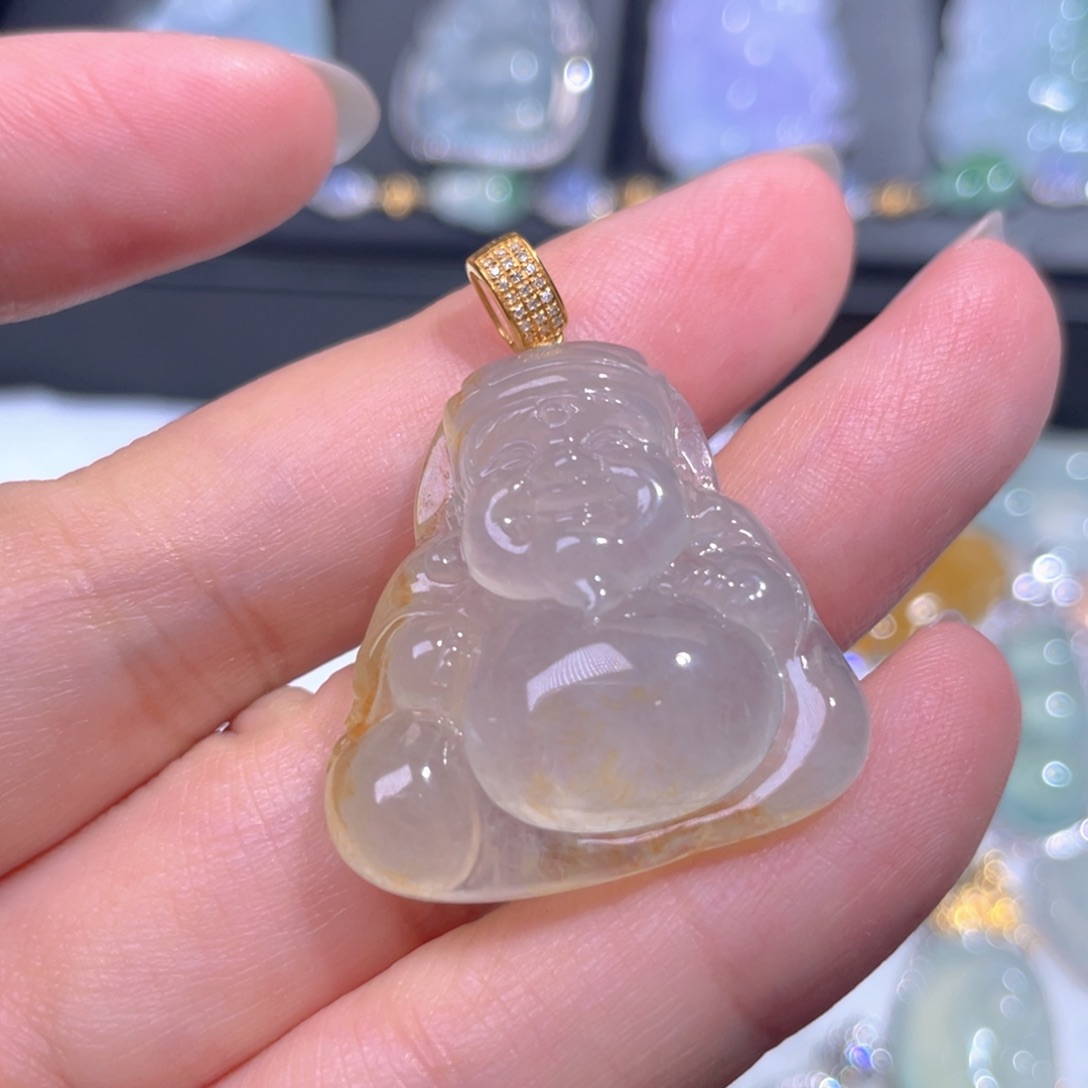 颈饰18K金镶嵌翡翠翡翠