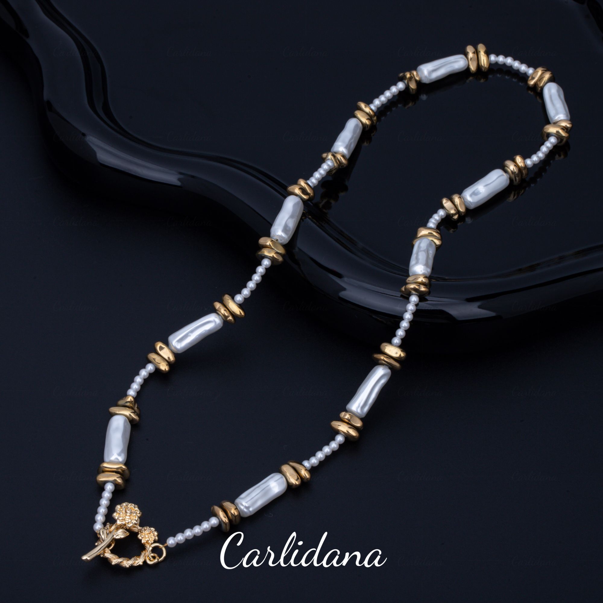 钛钢仿珍珠项链 手工时尚轻奢气质百搭简约珠珠项链YXX0670B