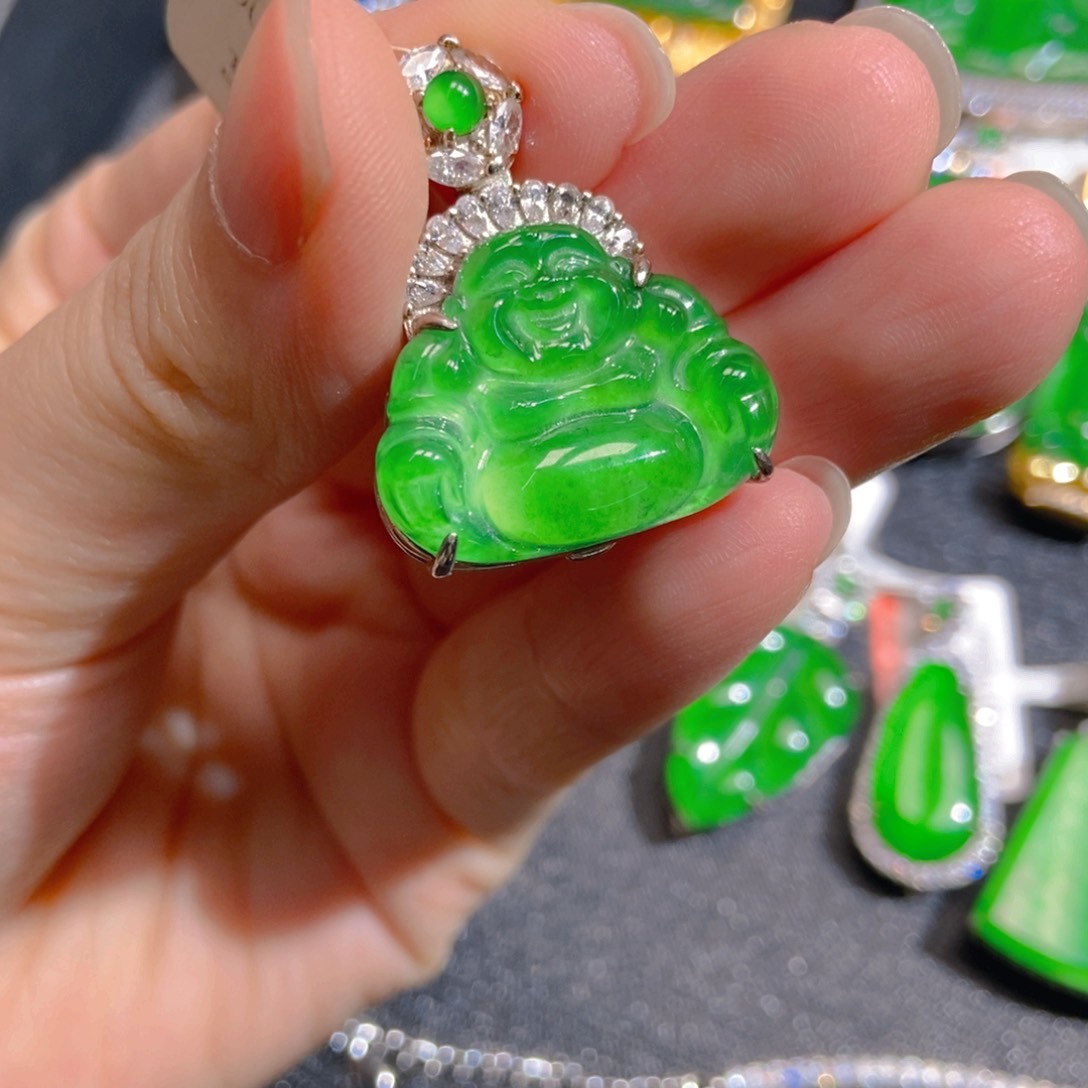翡翠银S925镶嵌吊坠(不含链)