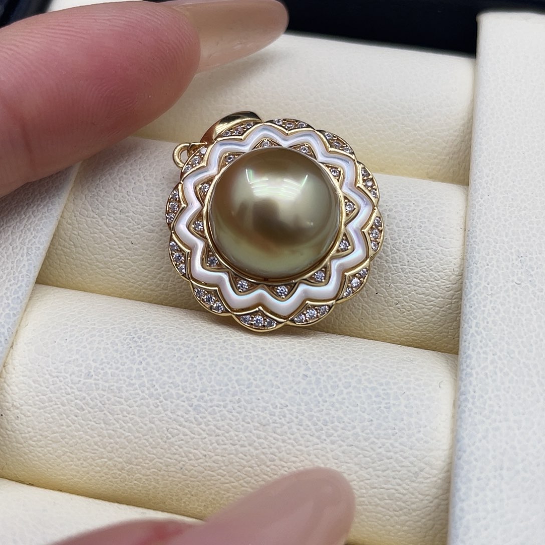 海水珍珠颈饰银S925镶嵌