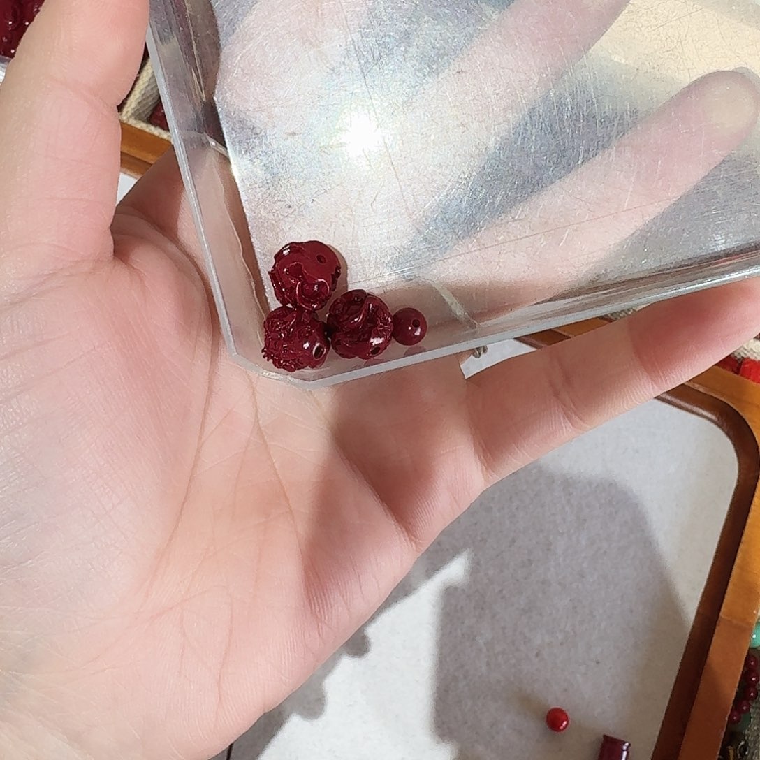 天然辰砂高含量紫金砂三合六合钥匙挂件