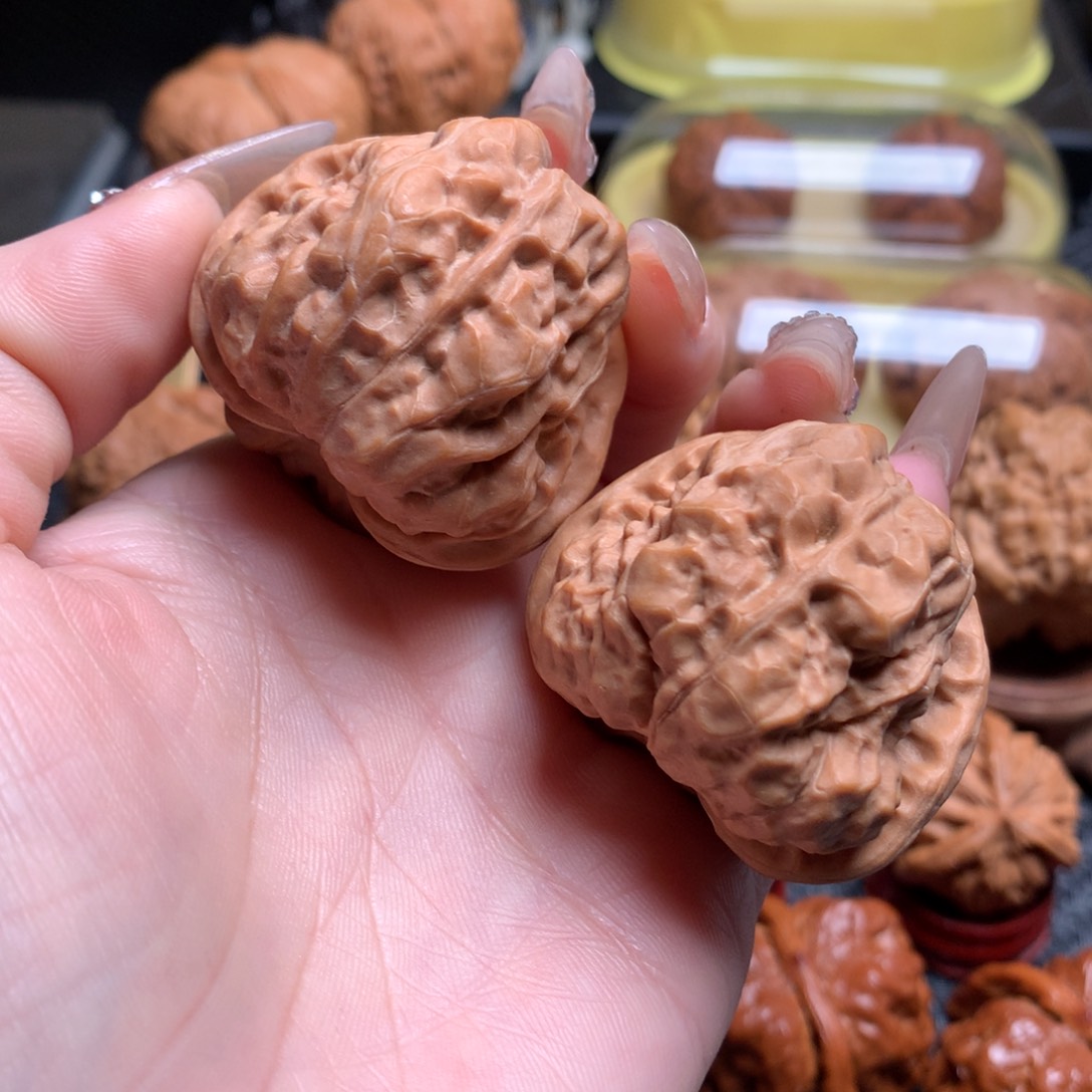 文玩核桃把件45肚40边全品延庆蛙50克