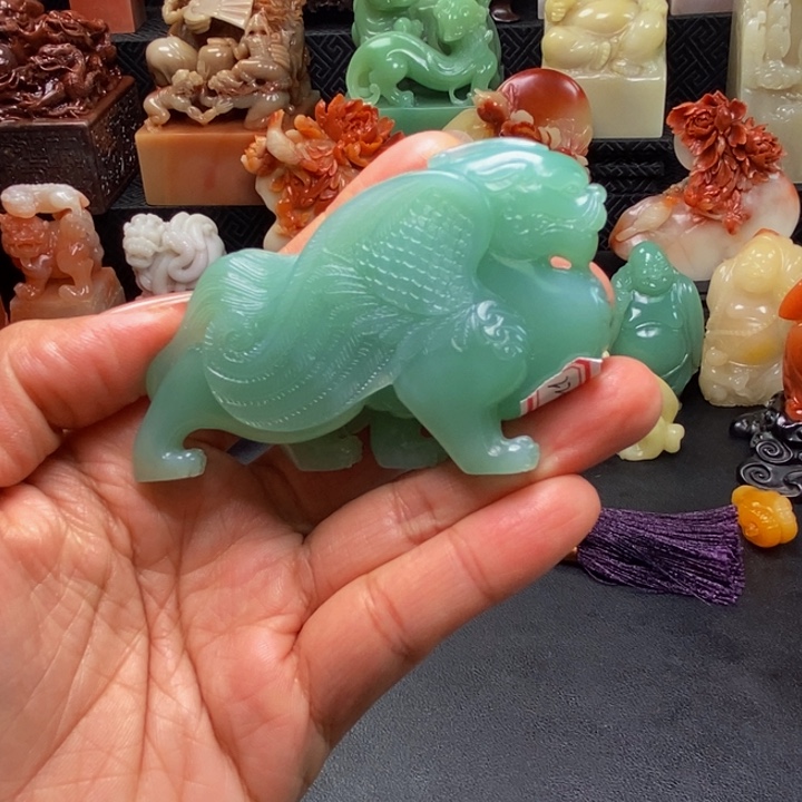 印石寿山石雅安绿