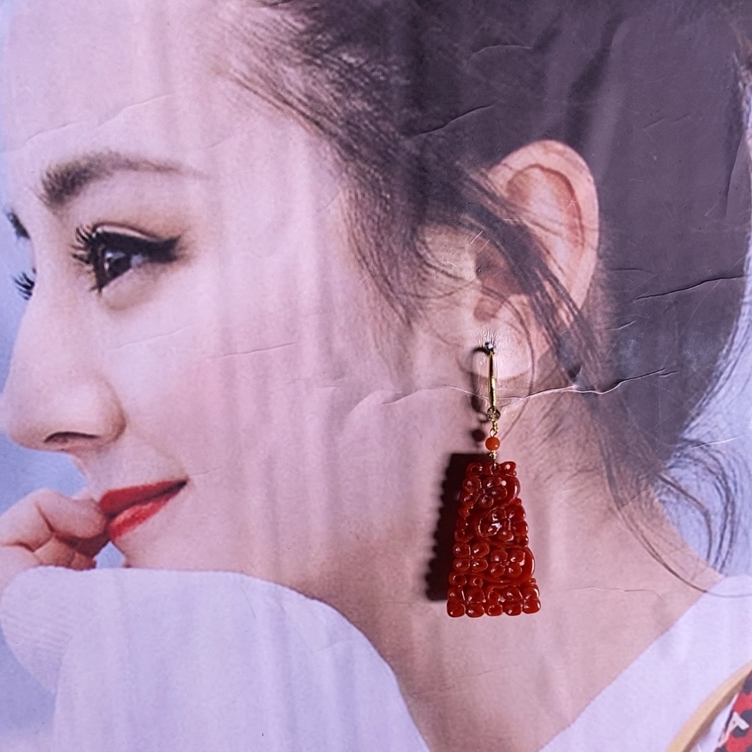 银S925镶嵌翡翠耳饰88