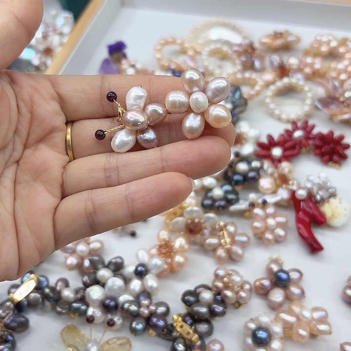 淡水珍珠发饰未镶嵌