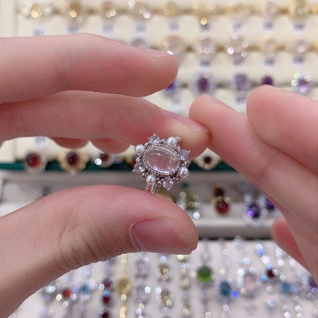 芙蓉石戒指银S925镶嵌M**i