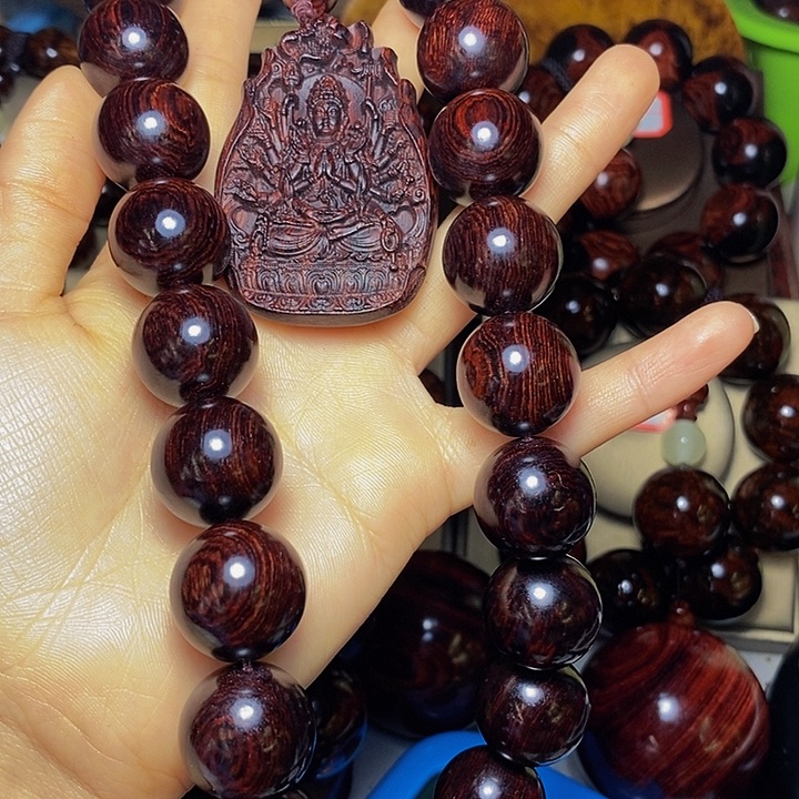 黄花梨/降香黄檀手串/手链东*晓紫油梨油性好好看