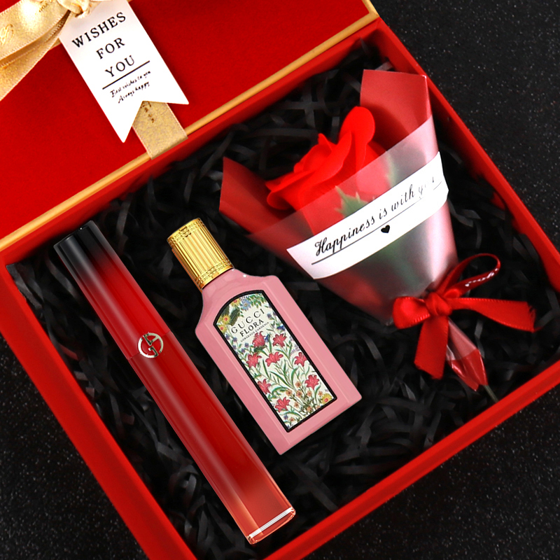 【新年礼物】阿玛尼丝绒唇釉405送女友生日礼物大牌口红香水礼盒