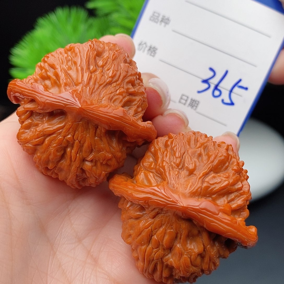 文玩核桃把件44红狮子365