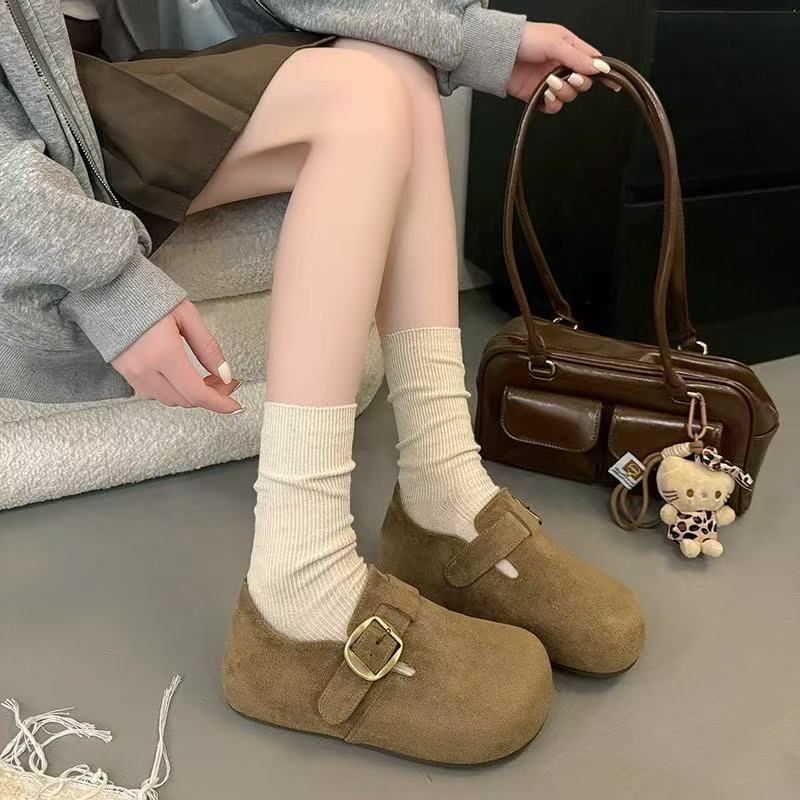 秋冬休闲款法式女新款百搭软底豆豆博肯鞋C567