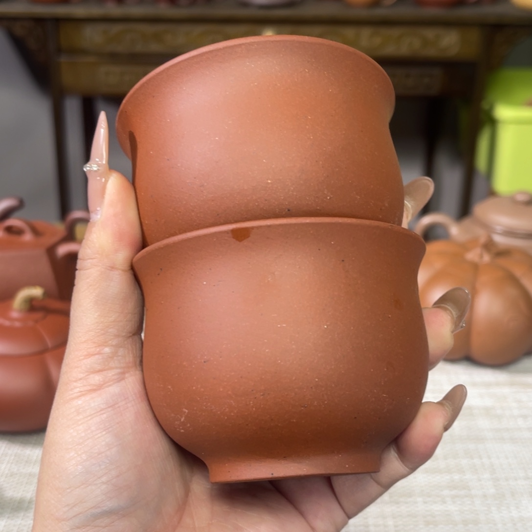 紫砂茶杯宜兴原矿紫砂精品手工