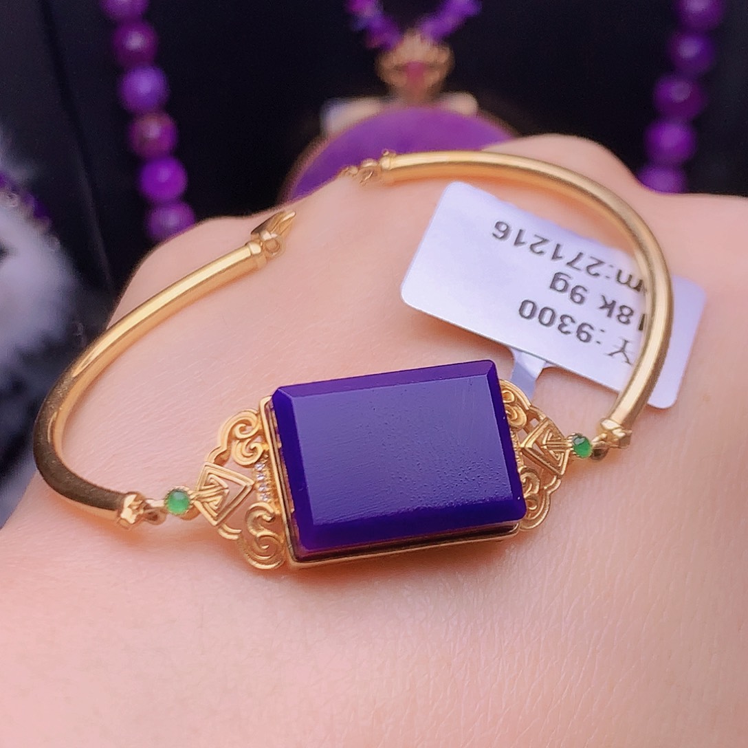 苏纪石（舒俱来）18K金镶嵌手镯