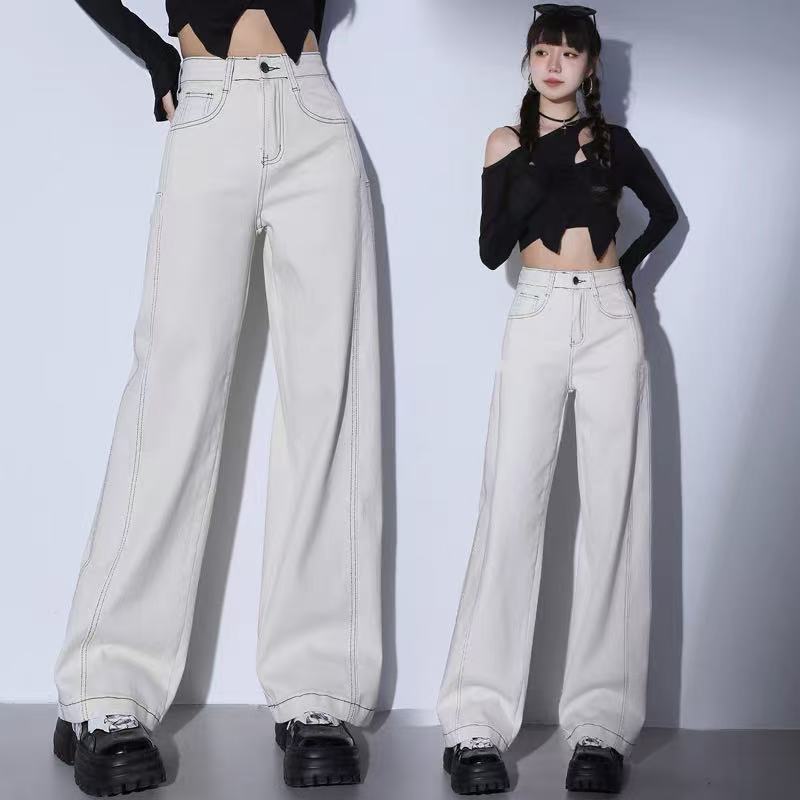 DS52758回味依衣时尚显瘦2025新款窄版阔腿牛仔裤