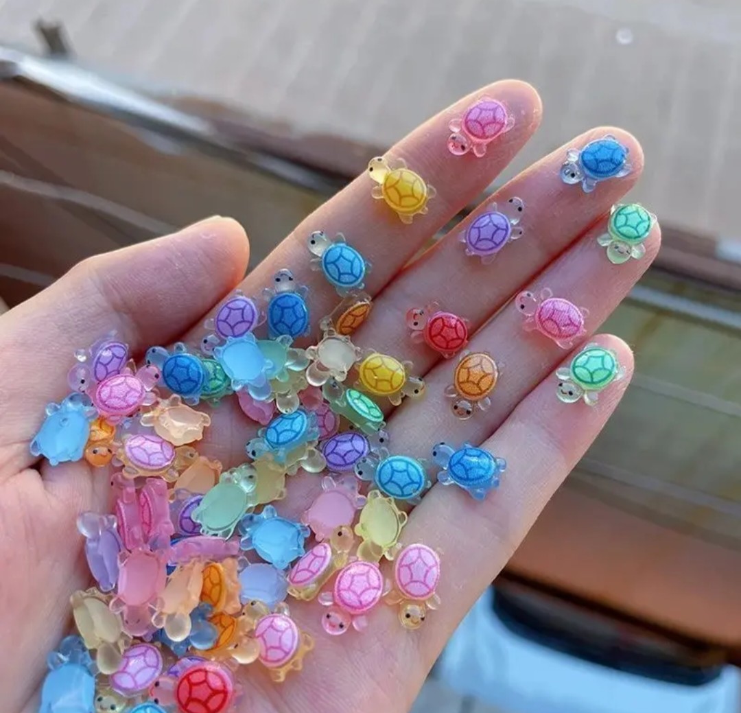 【许愿 对对碰】（ 1.1*0.7夜光迷你小乌龟）树脂卡通彩色小乌龟