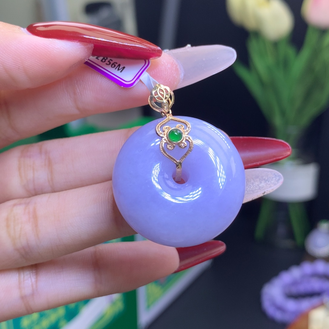 翡翠颈饰18K金镶嵌天然