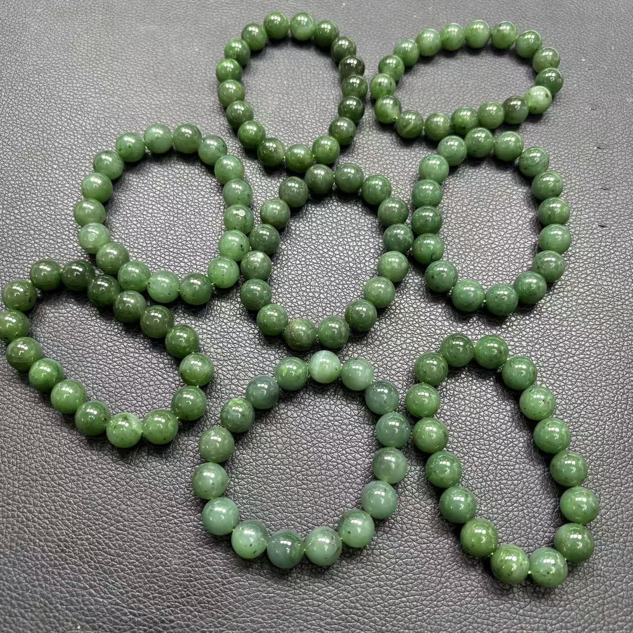 天然和田玉碧玉手串-12mm左右-多样性发一h832