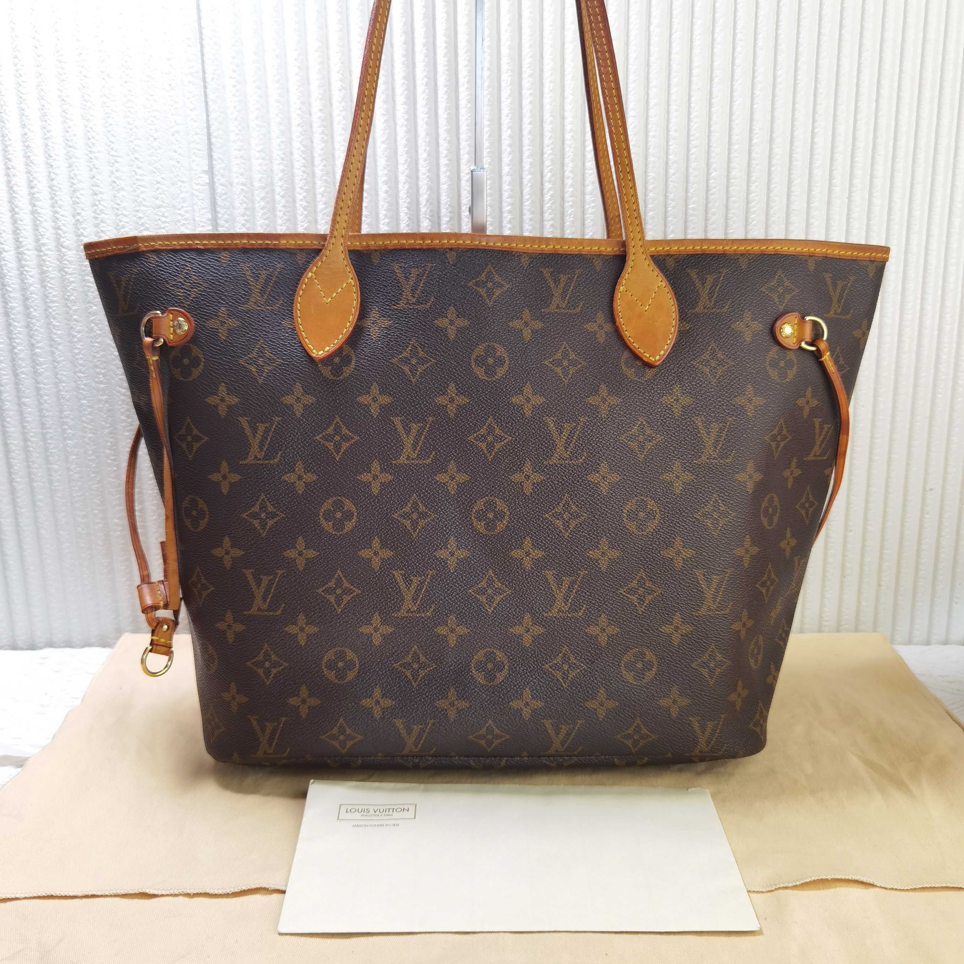 95新 LouisVuitton/路易威登 路易威登neverfull中号购物袋托特包