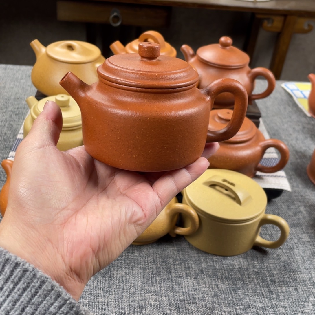 紫砂茶壶红降坡德钟全手30目160