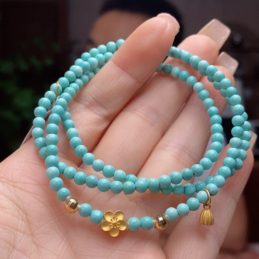 18K金镶嵌绿松石珠宝奇石