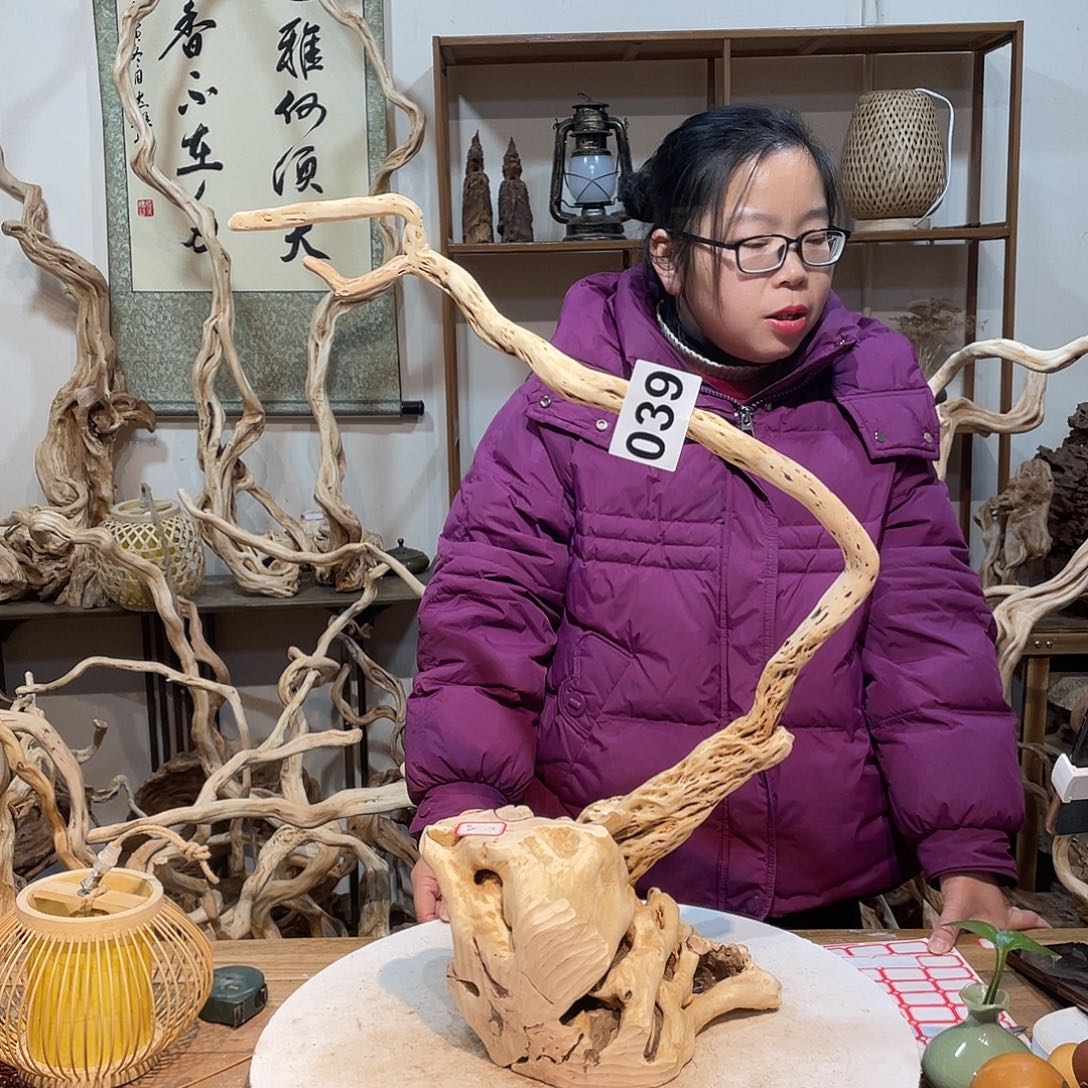 柏木才*杜鹃根根艺摆件