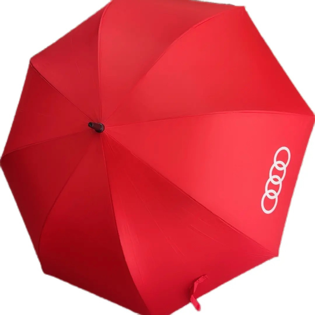 大号纤维防风伞车用商务全自动长柄雨伞可定制广告雨伞奥迪大红伞
