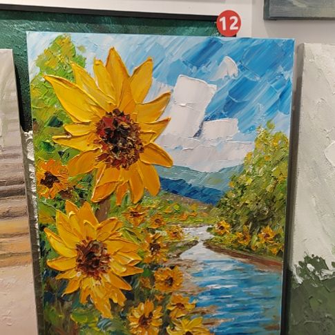 带灯款纯手绘油画