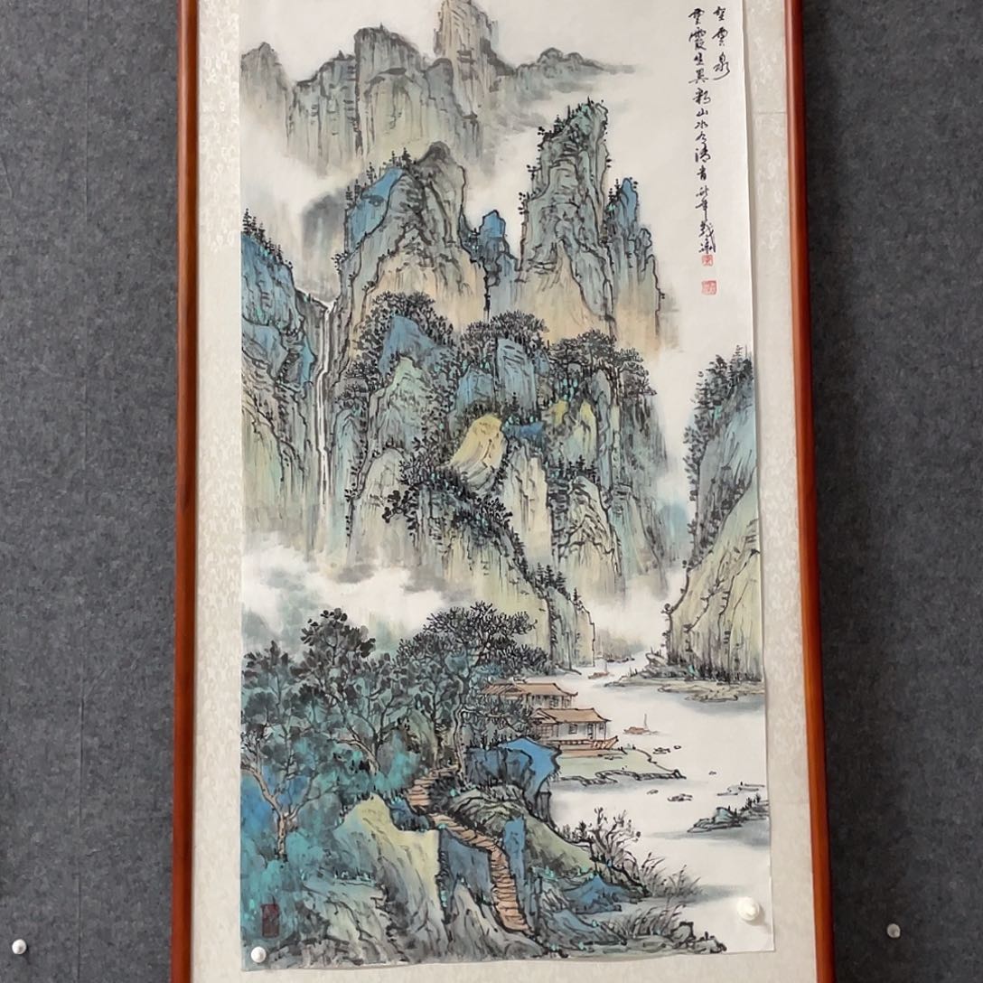 大***的国画四尺画芯 捡漏 不带框
