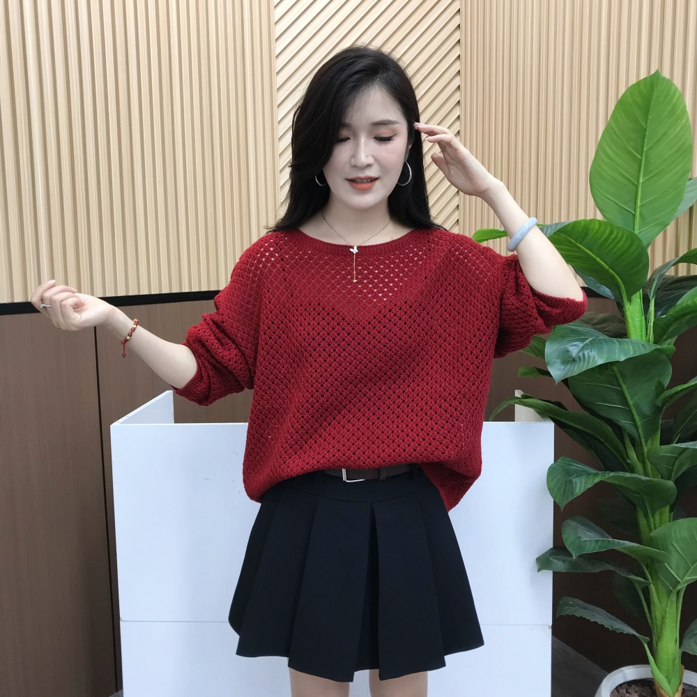 2025早秋季新款韩版时尚百搭圆领长袖针织衫女宽松显瘦毛衣上衣
