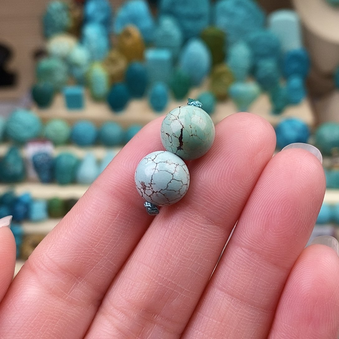 绿松石珠宝奇石未镶嵌10mm