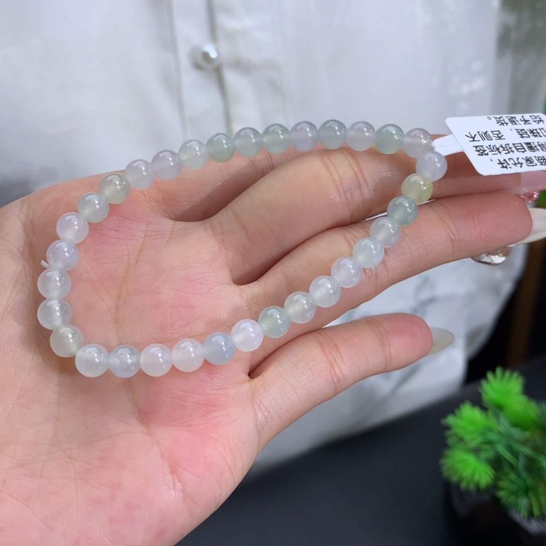 未镶嵌翡翠手链卡5.5冰胶马卡龙手串