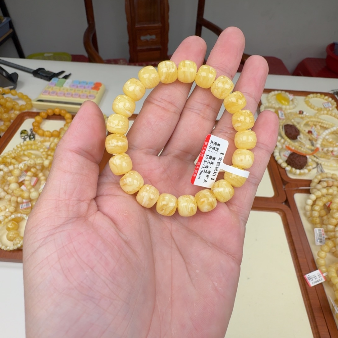 蜜蜡未镶嵌裸石蜜蜡手串