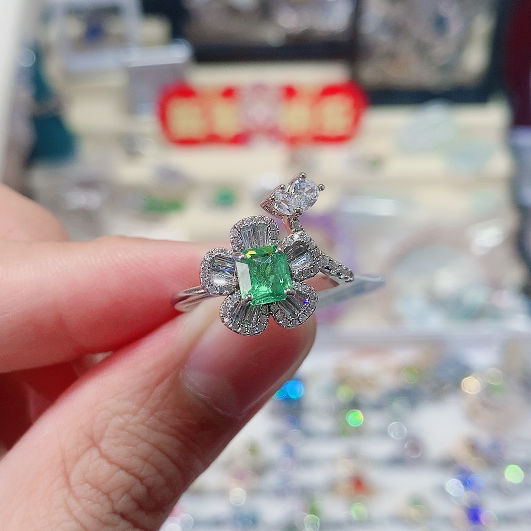 石榴石（沙弗莱）戒指银S925镶嵌