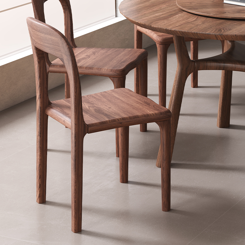 北美黑胡桃木书椅实木靠背椅子北欧家用餐椅设计师休闲椅实木椅