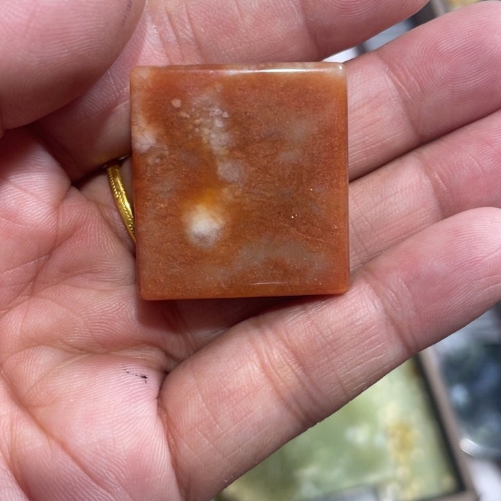 蛇纹石玉未镶嵌天然花玉平安无事牌