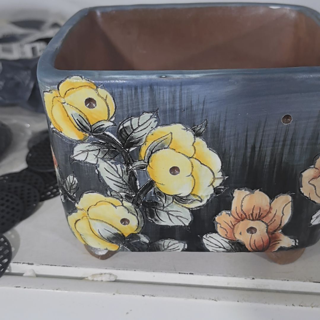 小***北红泥花盆瑕疵处理的