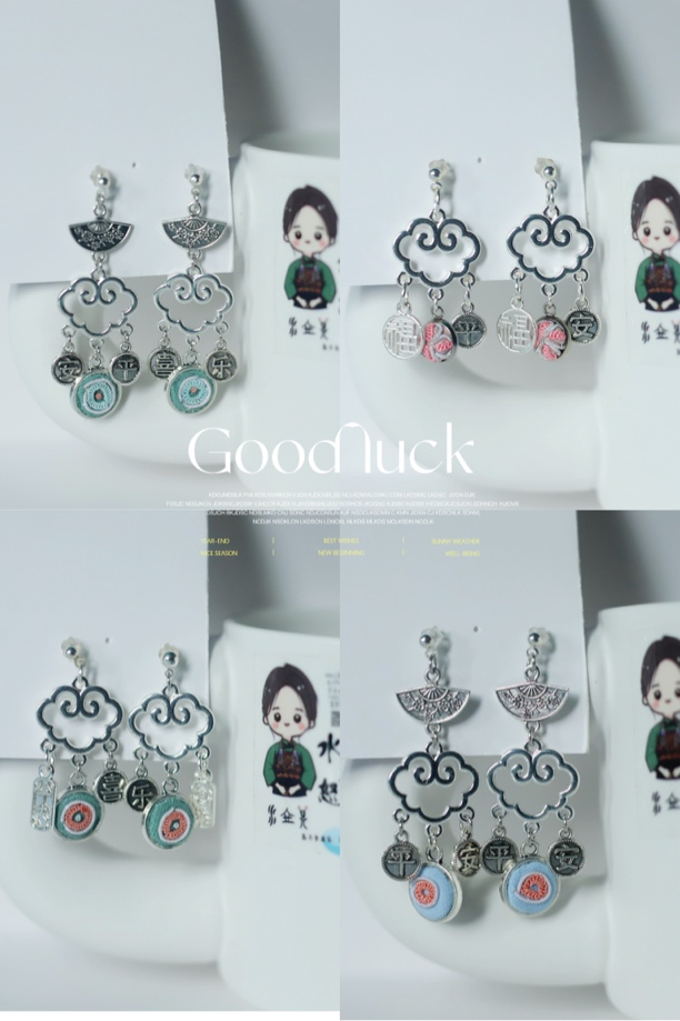 饰品耳环民族风水族马尾绣侗族苗族时尚饰品百搭