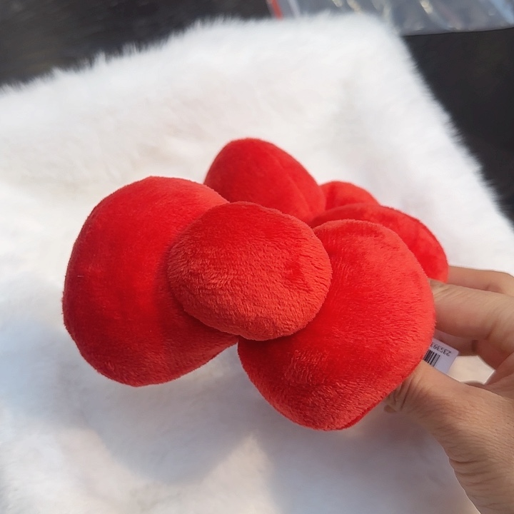 非金属布艺红色胖蝴蝶结香蕉夹