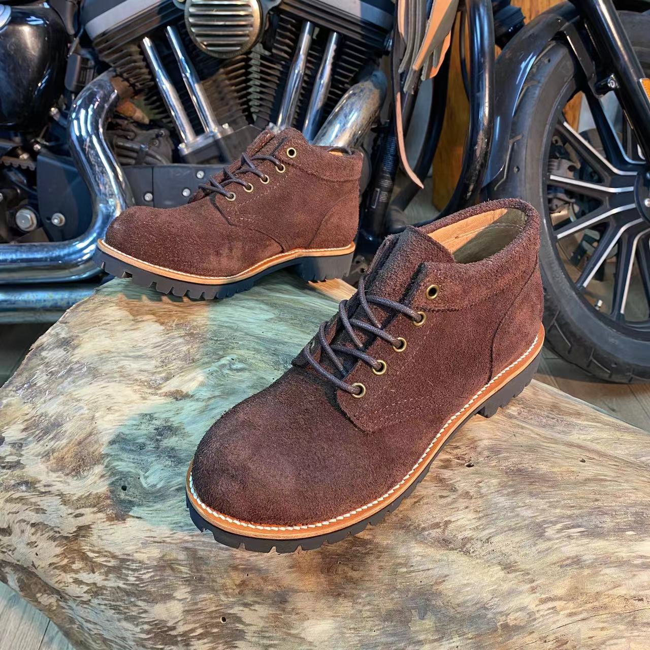 华仔严选高端固特异工艺工装靴男鞋反毛皮LZ0035