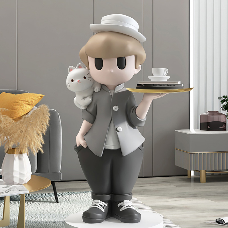 轻奢北欧轻奢大男孩潮流摆件女孩玄关酒柜装饰品家居潮玩摆件4580