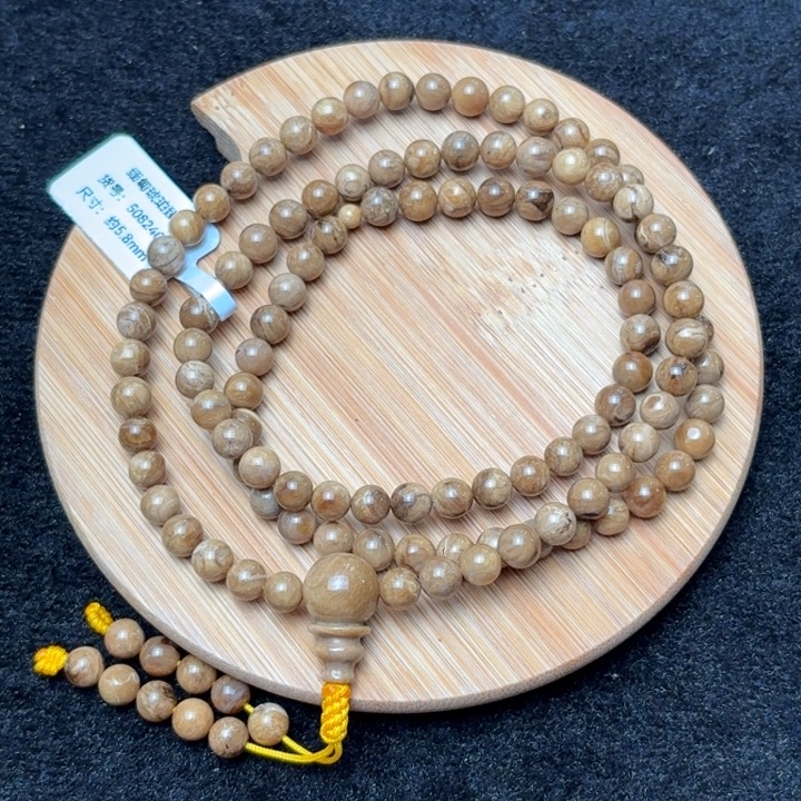 琥珀合金珠宝奇石5.8mm奶咖根